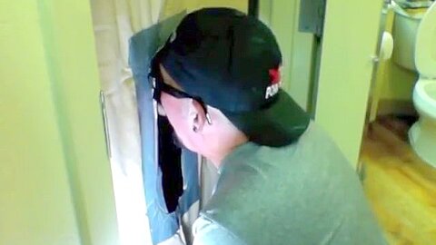 Black Cock Enjoys Gloryhole Blowjob