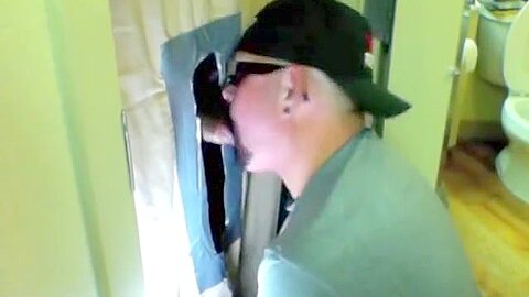 Black Cock Enjoys Gloryhole Blowjob