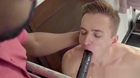 Black male makes a twink rail his ass after sucking his cock