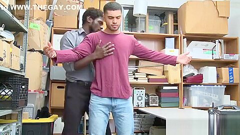 Black officer does a body search on a gay teen 18+ suspect
