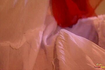 Blindfolded Brunette Rubs Her Cunt While Riding A Long Dick With Sexy C
