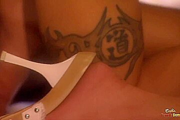 Blindfolded Brunette Rubs Her Cunt While Riding A Long Dick With Sexy C