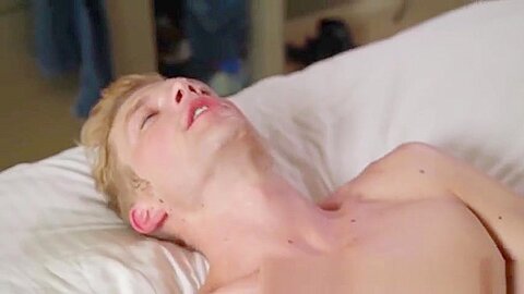 Blond jock with glasses receives a massage and raw cock
