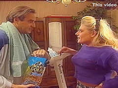 Blonde Babe Enjoys Getting Fucked Hard By An Older Man