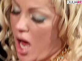 Blonde Babes Get Fucked By A Huge Cock In Turns To A Cumshot - PornDorado