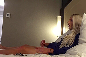 Blonde Femboy Removes Chastity Then Jerks Off - Super Sexy