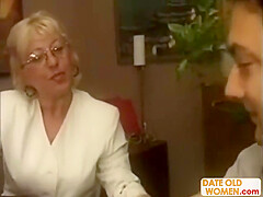Blonde Horny Old Woman Needs To Drink His Sperm
