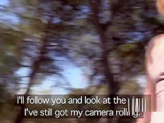 Blonde fucks walkie talkie from fake cop