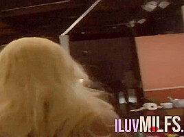 Blonde milf with a big tramp stamp facial covered after sex