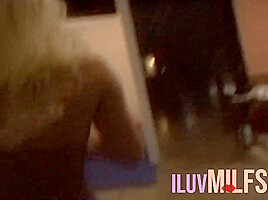 Blonde milf with a big tramp stamp facial covered after sex