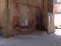 Blonde suck and fuck in alley outdoor