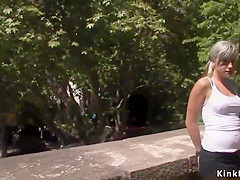 Blonde suck and fuck in alley outdoor