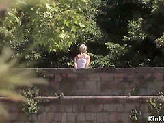 Blonde suck and fuck in alley outdoor