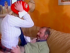 Blonde teen 18+ From France Gets Two Hard Cock To Play With!