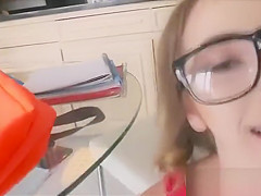 Blowjob study break with Angel