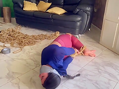 Bossy Girl Hogties And Gags Barefoot Roommate