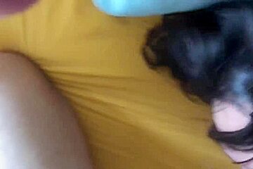 Brunette brutal face fuck