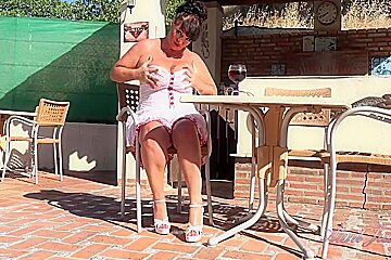 Busty British Milf Gets Horny In The Hot Summer Sun - Judys And Devon Breeze
