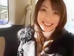 Busty Cute Japanese Chick Toyed In A Car DM720