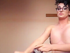 Busty Drag King Shows How To Tape Back Her Big Tits