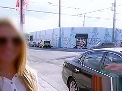 Busty amateur flashing on the streets
