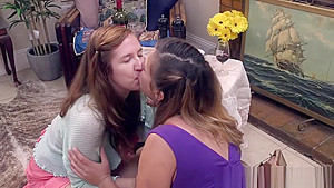 Busty aussie makes out