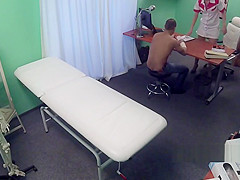 Busty blonde nurse licked and banged