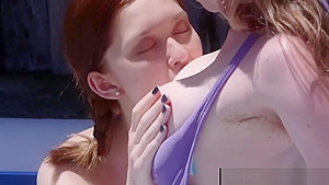 Busty hairy Laney gets licked and fingered