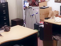 Busty pawnee facialized by broker for cash