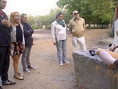 Busty slut anal banged outdoor