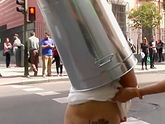 Busty slut anal banged outdoor