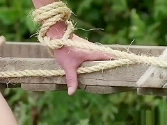 CFNM babes seducing cock in outdoor action