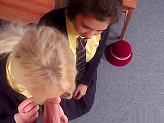 CFNM schoolgirls 18+ blowing teachers dick