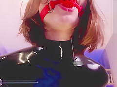 Camsession Young Woman Ballgag An Latex