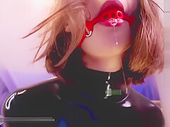 Camsession Young Woman Ballgag An Latex