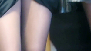 Candid Pantyhosed leg on stage