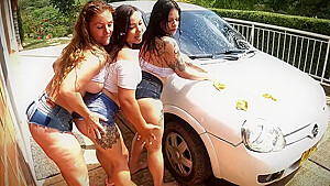 Car Wash Con Mis Amigas Termina Super Caliente