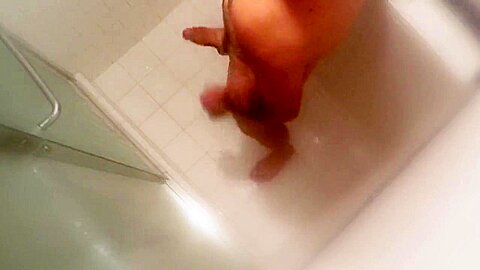 Caught Jerking Massive Thick Cock In Shower