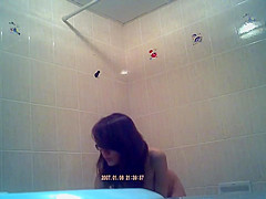 Charming asian naked in the shower