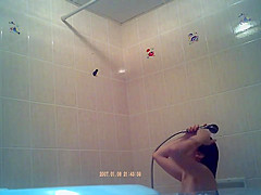 Charming asian naked in the shower