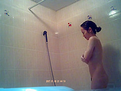 Charming asian naked in the shower