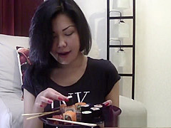 Chinese amateur Miranda strips and masturbates