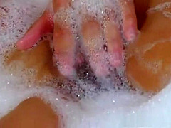 Chinese gf masturbating in bathtub