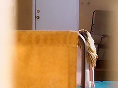 College babe fucked after spied in backyard