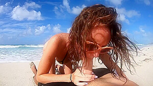 Creamy Public Beach: Hardcore Sex With Creampie On The Nude Beach