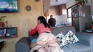 Cuckolding My Husband In The Kitchen While I Fuck His Best Friend -kellyhotstepmom
