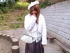 Cute Asian Virgin teen 18+ Talk To First Blowjob In Car By Stranger