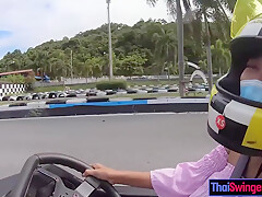 Cute Thai Amateur teen 18+ Girlfriend Go Karting And Recorded On Video After