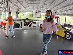 Cute Thai Amateur teen 18+ Girlfriend Go Karting And Recorded On Video After