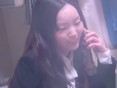 Cute asian watched toying